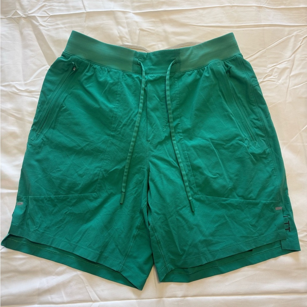 Lululemon Atletica | License to Train Lined Green Athletic Shorts - S